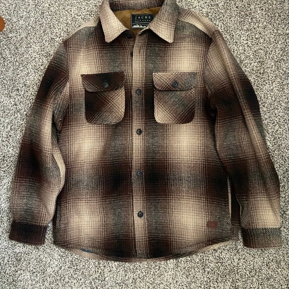 Jachs New York wool flannel heavy jacket tan/beige medium - Picture 2 of 8